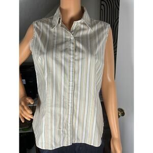 Eddie Bauer Button Sleeveless Shirt Large